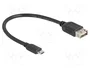 DeLOCK 81516 Cable USB 2.0 de Micro-USB B macho a USB tipo A hembra, 0,2 m