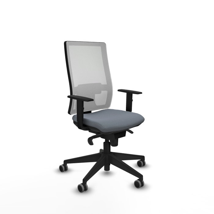 PIQUERAS Y CRESPO Silla de oficina Horna con mecanismo Sincro, Tela Gris y Malla Blanca PIQUERAS Y CRESPO Silla de oficina Horna con mecanismo Sincro, Tela Gris y Malla Blanca