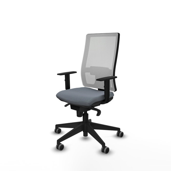 PIQUERAS Y CRESPO Silla de oficina Horna con mecanismo Sincro, Tela Gris y Malla Blanca PIQUERAS Y CRESPO Silla de oficina Horna con mecanismo Sincro, Tela Gris y Malla Blanca