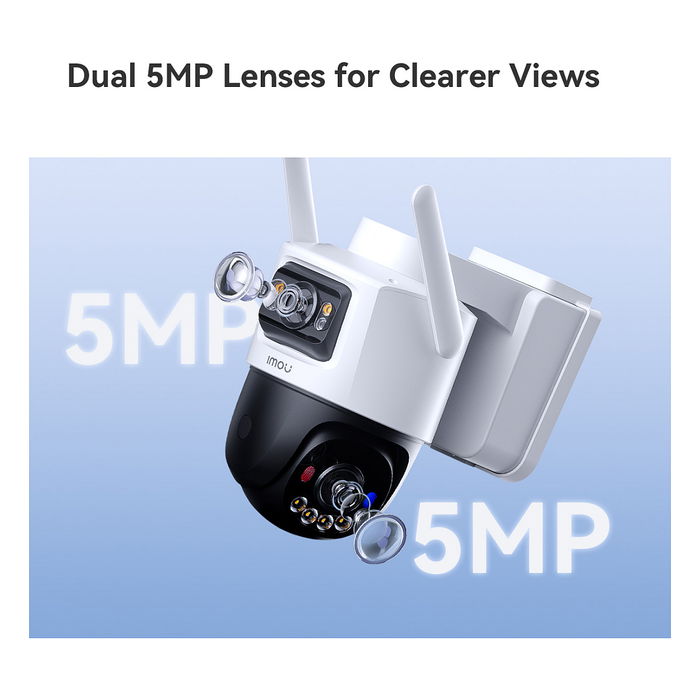 Imou AOV Dual Kit Cámara de Seguridad Exterior PTZ 5MP+5MP (10 MP Total), 4G+LTE y WiFi, Visión Nocturna 25m, Resolución 2880x1620, Seguimiento Automático, Resistente al Agua Imou AOV Dual Kit Cámara de Seguridad Exterior PTZ 5MP+5MP (10 MP Total), 4G+LTE y WiFi, Visión Nocturna 25m, Resolución 2880x1620, Seguimiento Automático, Resistente al Agua