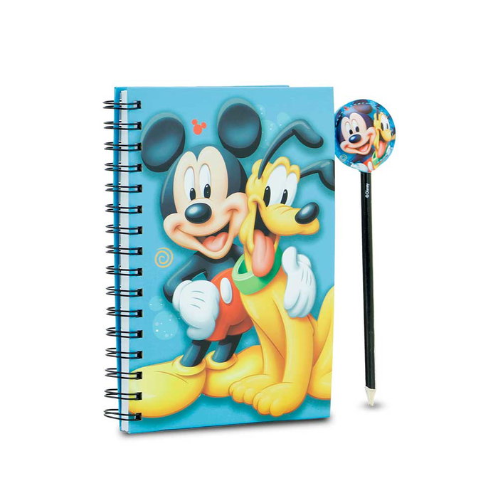 Caja Regalo con Cuaderno y Lápiz Fashion Pluto Disney Mickey Mouse Azul