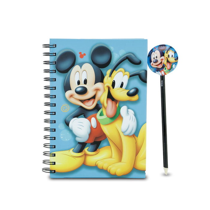 Caja Regalo con Cuaderno y Lápiz Fashion Pluto Disney Mickey Mouse Azul