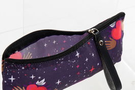 DKD Home Decor Estuche Good luck Lila Rosa Nylon Poliester Pu 2.5 x 9.5 x 22.5 cm (12 Unidades)