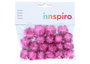 Innspiro Pompones brillantes rosa 25mm (20 unidades)