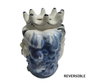DKD Home Decor Macetero de Porcelana 2 en 1 Blanco y Azul