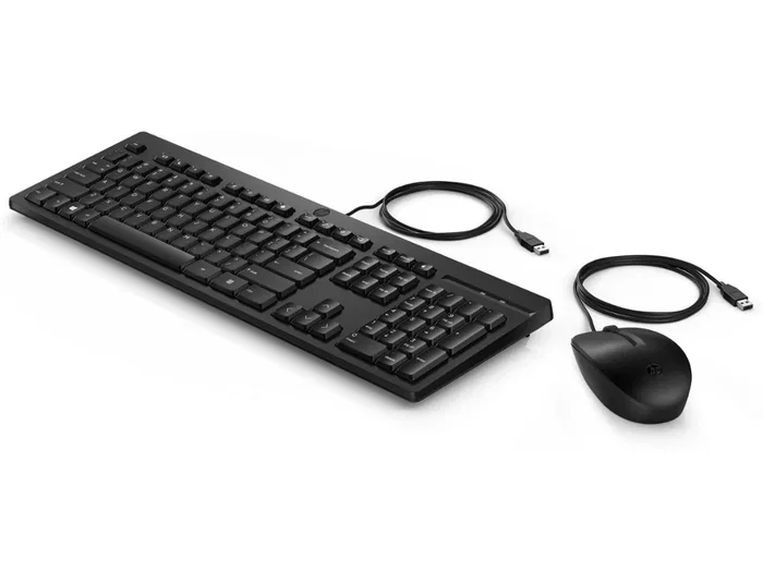 HP Combo 225 Teclado y Ratón Negro con cable USB