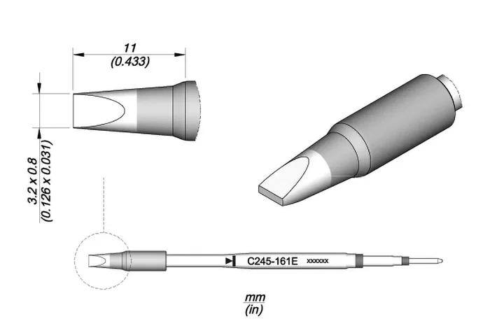 JBC TOOLS Punta de soldadura tipo destornillador 3,2x0,8mm