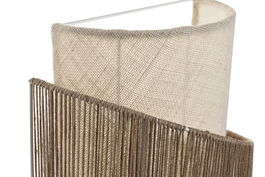 DKD Home Decor Lámpara Aplique Urban Marrón Crudo Metal Yute Pared 17 x 40 x 34 cm