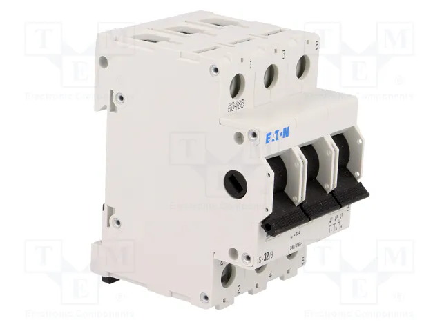 EATON ELECTRIC Interruptor de aislamiento IS-32/3 de 3 polos, 32A, 240VAC EATON ELECTRIC Interruptor de aislamiento IS-32/3 de 3 polos, 32A, 240VAC