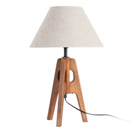 Lámpara Mesa Marrón Tejido-Madera 35 X 35 X 54 cm