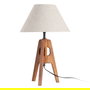 Lámpara Mesa Marrón Tejido-Madera 35 X 35 X 54 cm