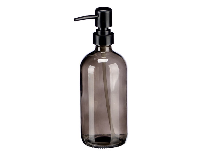 Berilo Dosificador Redondo Cristal Gris 500 ml Vidrio-Plastico 9.5x7.4x21.4 cm (Set de 12)