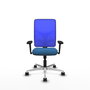 PIQUERAS Y CRESPO Silla de oficina Motilla con mecanismo Sincro, Azul claro y Azul