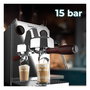 Cecotec Baristeo Intima Siebtrgermaschine, Máquina de Espresso con Thermoblock 15 Bar, 1850W, Espumador de Leche, Capacidad 1.7L, Preparación de Café Molido, Color Acero Inoxidable