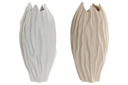 DKD Home Decor Jarrón de Gres Rugoso Surtido de 2 Unidades