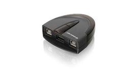 IOGEAR 2 Puertos USB 2.0 Automático Switch Compartir Impresora/Dispositivo (2x USB B, 1x USB A) 480Mbps PCs/Macs con LEDs