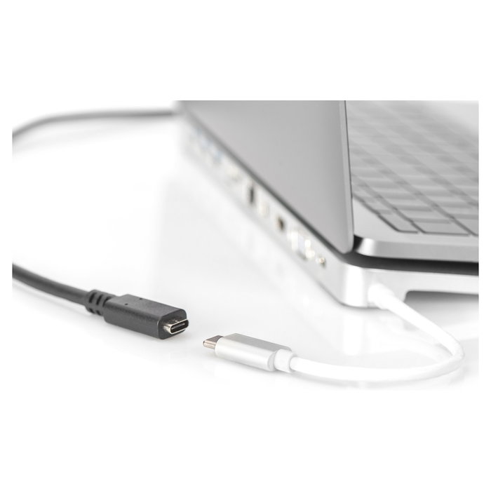 Digitus Cable de Extensión USB 2.0 Tipo C, USB-C Macho a USB-C Hembra, 2 metros, Longitud 2m, Negro