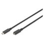 Digitus Cable de Extensión USB 2.0 Tipo C, USB-C Macho a USB-C Hembra, 2 metros, Longitud 2m, Negro