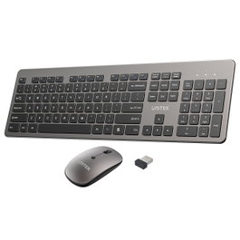 Unitek SlimDuo Conjunto de Teclado y Ratón Inalámbrico Negro-Gris