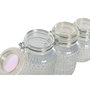 DKD Home Decor Set de 3 Botes de Cristal y Metal con Cierre Hermético