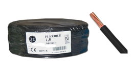 Cable eléctrico flexible 6,0 mm de 100 mt negro