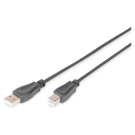 Digitus Cable USB 2.0 A Macho a B Macho, 3m, Negro, para Impresoras y Escáneres