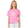 Camiseta de Manga Corta Infantil Rip Curl Island Surf Crop Rosa