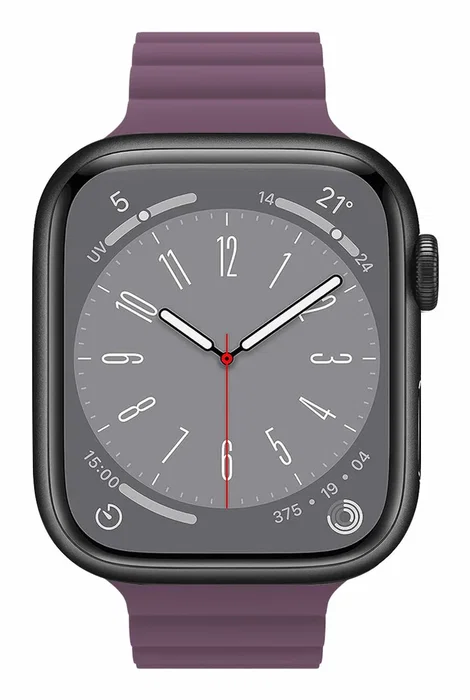 Celly Correa para Apple Watch 42/44/45 mm de Silicona con Cierre Magnético, Color Violeta - Compatible con Apple Watch Series 4/5/6/7/8/SE