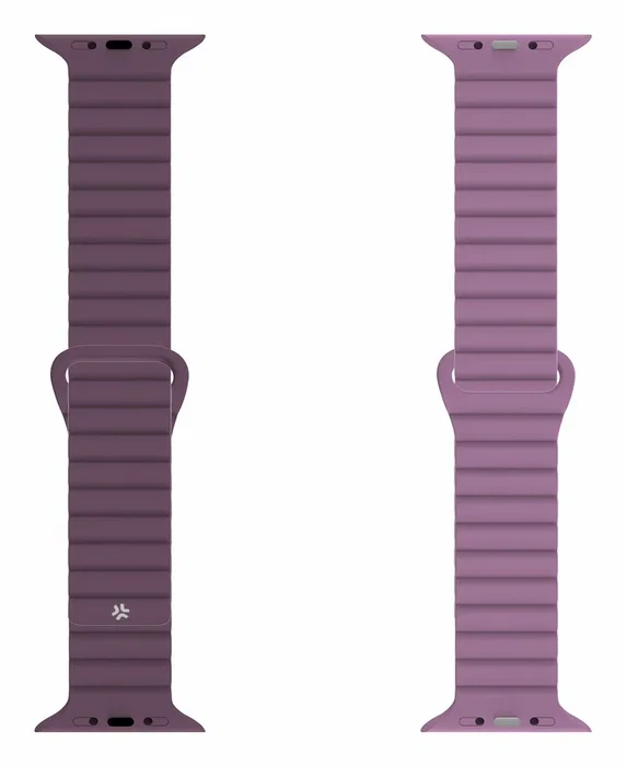 Celly Correa para Apple Watch 42/44/45 mm de Silicona con Cierre Magnético, Color Violeta - Compatible con Apple Watch Series 4/5/6/7/8/SE