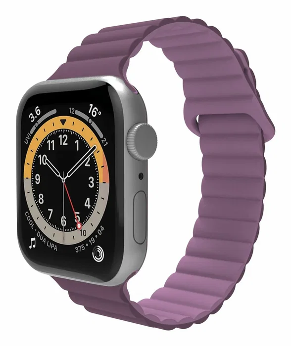 Celly Correa para Apple Watch 42/44/45 mm de Silicona con Cierre Magnético, Color Violeta - Compatible con Apple Watch Series 4/5/6/7/8/SE