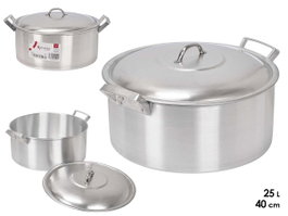 KINVARA Cacerola de Aluminio 25 L Plata (Pack de 2) fabricada en 40 cm