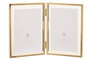 DKD Home Decor Set de 2 Marcos de Fotos 13x18 Dorado en Inox y Cristal
