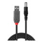 Lindy Cable USB 2.0 Tipo A a DC 5,5/2,5mm, 1,5m, Negro