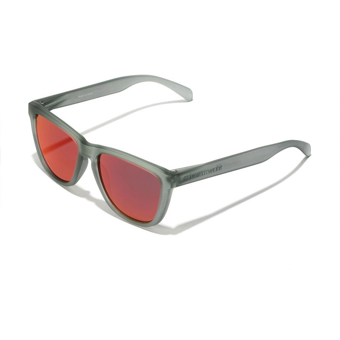 Northweek Gafas de Sol Polarizadas Unisex Rectangulares para Adultos #grey ruby, Negro/Gris, Cristal 140 mm