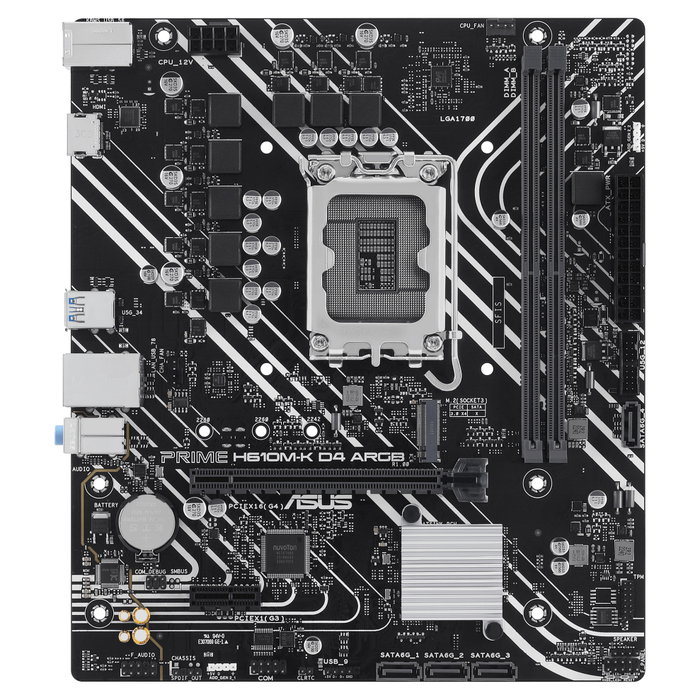 Asus Prime H610M-K D4 ARGB Intel H610 LGA 1700 Micro ATX