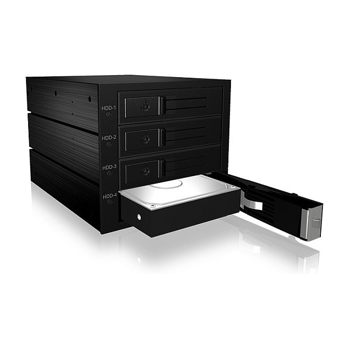 ICY BOX IB-564SSK Bandeja para 4 HDD de 2.5 pulgadas en 3 bahías de 5,25 pulgadas con cerradura