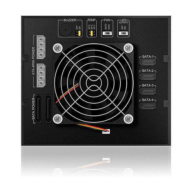 ICY BOX IB-564SSK Bandeja para 4 HDD de 2.5 pulgadas en 3 bahías de 5,25 pulgadas con cerradura