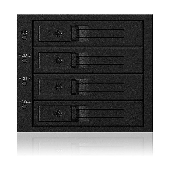 ICY BOX IB-564SSK Bandeja para 4 HDD de 2.5 pulgadas en 3 bahías de 5,25 pulgadas con cerradura