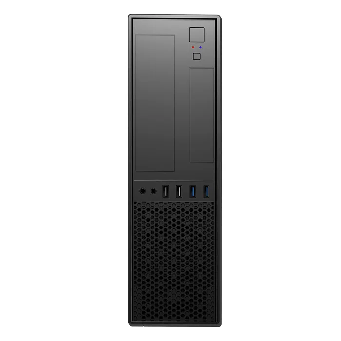 UNYKAch Caja PC UK 3001 Black Escritorio Slim, Micro ATX, Negro, Orientación Horizontal/Vertical, 2x USB 3.0, 2x USB 2.0, Conectores Audio, Bahía 3.5"/2.5"