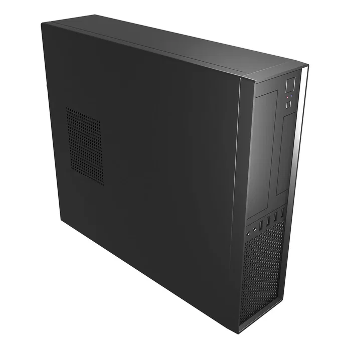 UNYKAch Caja PC UK 3001 Black Escritorio Slim, Micro ATX, Negro, Orientación Horizontal/Vertical, 2x USB 3.0, 2x USB 2.0, Conectores Audio, Bahía 3.5"/2.5"