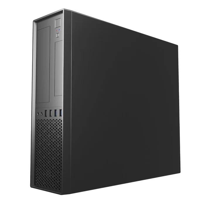 UNYKAch Caja PC UK 3001 Black Escritorio Slim, Micro ATX, Negro, Orientación Horizontal/Vertical, 2x USB 3.0, 2x USB 2.0, Conectores Audio, Bahía 3.5"/2.5"