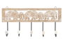 DKD Home Decor Perchero de Pared Indio Elefante2 Marron Blanco Metal Mango 6 x 18 x 38 cm (2 Unidades) Hecho a Mano