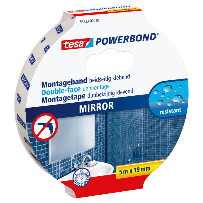Tesa Powerbond Montageband Spiegel 19 mm x 5 m Blanco Tesa Powerbond Montageband Spiegel 19 mm x 5 m Blanco