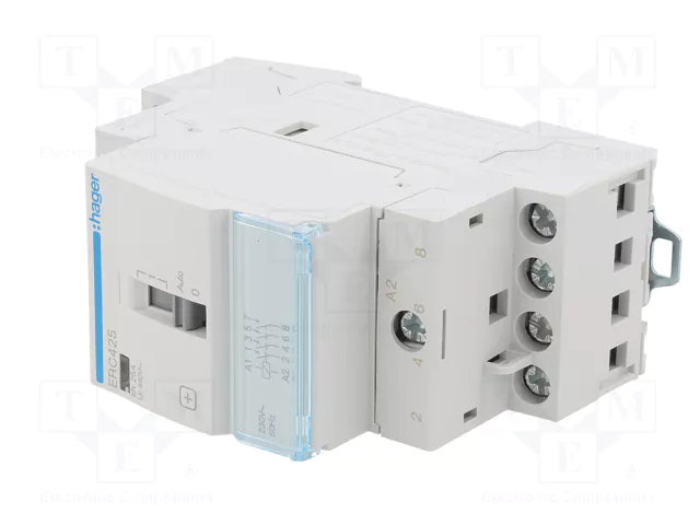 HAGER Contactor de instalación 4-polar ERC 25A 230VAC HAGER Contactor de instalación 4-polar ERC 25A 230VAC