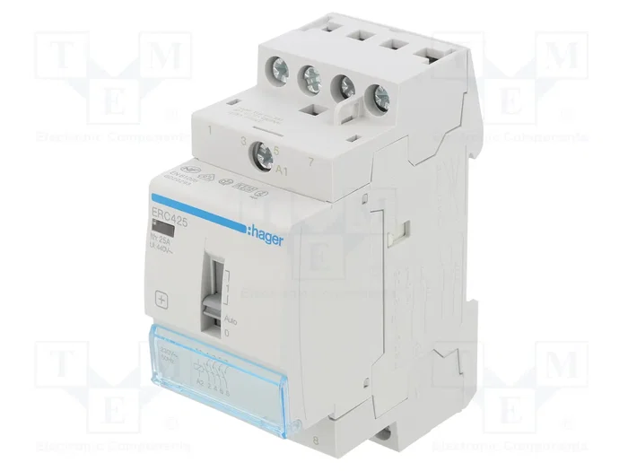 HAGER Contactor de instalación 4-polar ERC 25A 230VAC HAGER Contactor de instalación 4-polar ERC 25A 230VAC