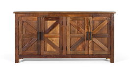Giner y Colomer Aparador Rústico con 4 Puertas de Madera Reciclada Nogal