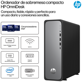 HP OmniDesk Slim S03-0020ns Plata Intel Core i3 8 GB 512 GB SSD