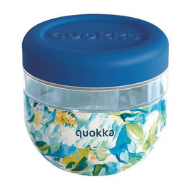 QUOKKA Recipiente de comidas 770ml con funda de silicona bubble blue peonies