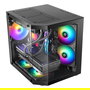 Mars Gaming Caja Ordenador MC-3TLITE MicroATX Mini Torre Negra con Triple Panel de Cristal Templado y Ventilador Trasero FRGB 120 mm Incluido