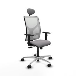 PIQUERAS Y CRESPO Silla de oficina Motilla con mecanismo Sincro, Gris y Blanco